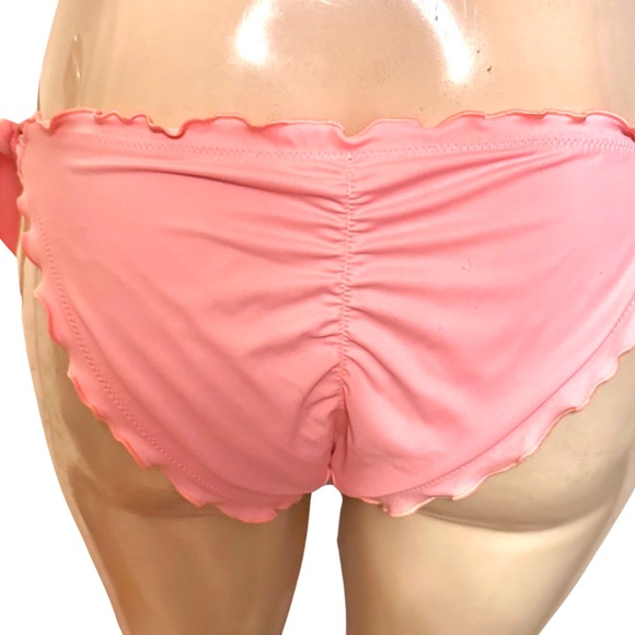 Victorias Secret Ruffle Side Tie Full Bottom Small in Peach - Picture 4 of 5